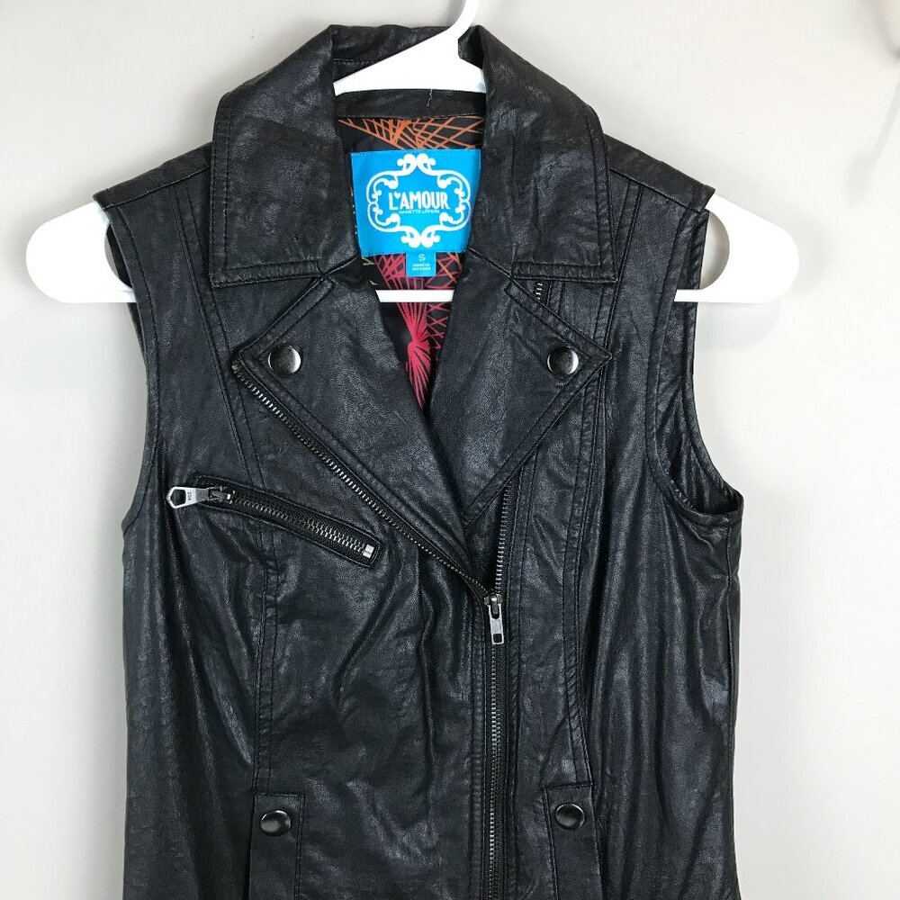 Nanette LePore Faux leather Vest Size S